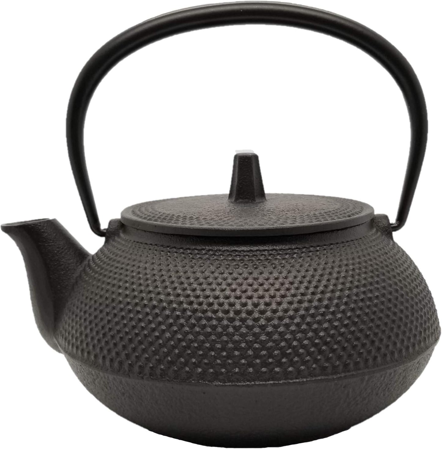 0.8L Black Japanese Tetsubin Hobnail Style Cast Iron Teapot - Elegant and Durable Tea Kettle - Perfect for Brewing Tea with Traditional Japanese Style and Exceptional Heat Retention