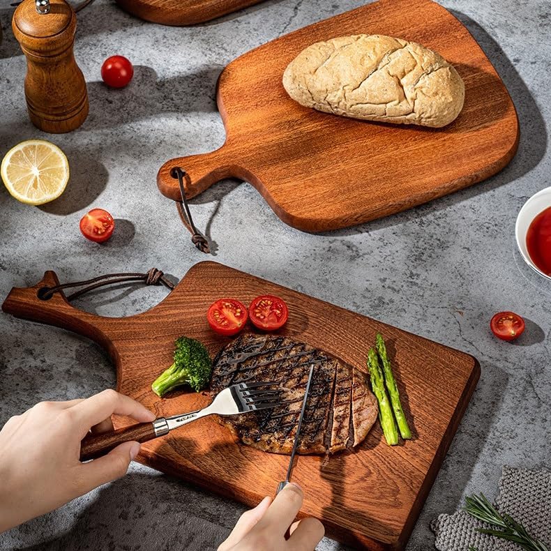 8-Inch Steak Board – Premium Wooden Serving Platter for Steak, BBQ, and Grilled Meats – Durable Cutting & Serving Tray with Juice Groove for Kitchen, Restaurant, and BBQ Parties