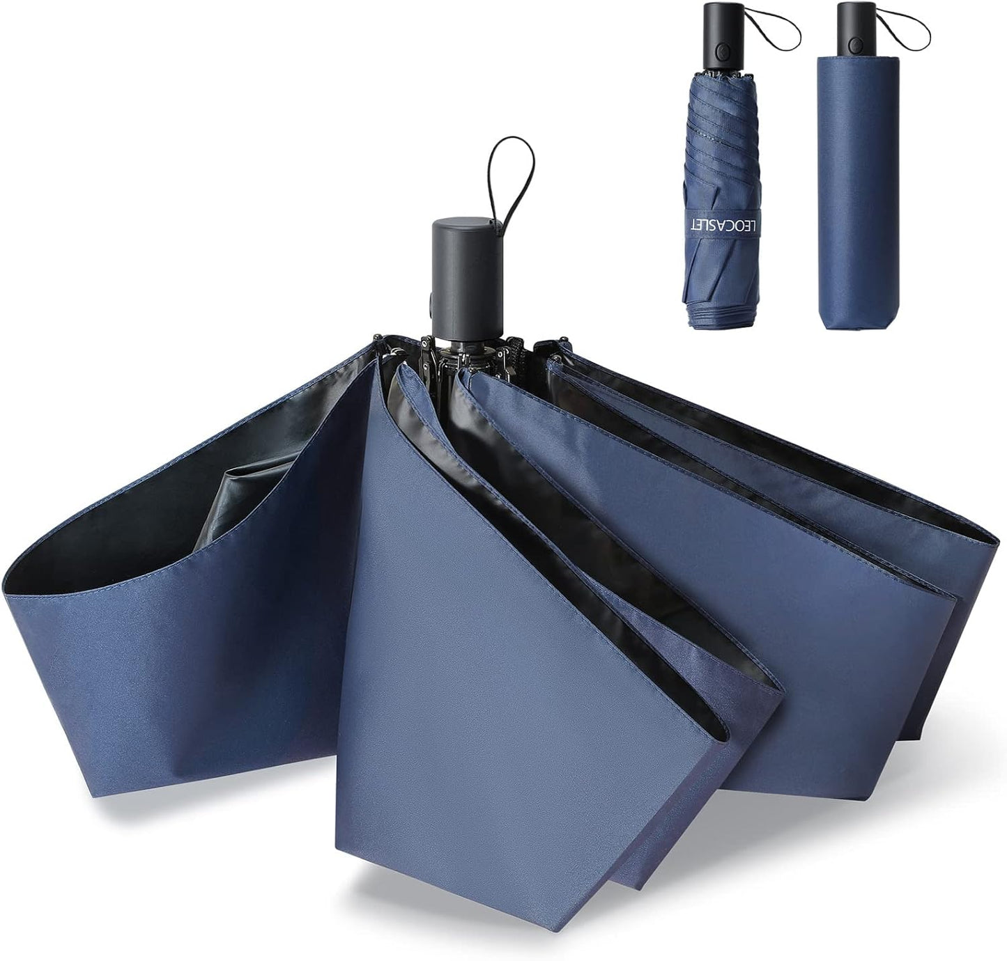 Travel windproof foldable blue umbrella – compact and durable design, perfect for on-the-go protection from rain and wind, easy to fold and store, features a strong, wind-resistant frame, ideal for travel, daily use, and outdoor activities.