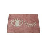 Pink EYES Bathmat 50x80cm - 100% Cotton, Soft & Absorbent, Anti-Slip Design - Ideal for Bathroom & Bedroom, Quick-Dry & Machine Washable