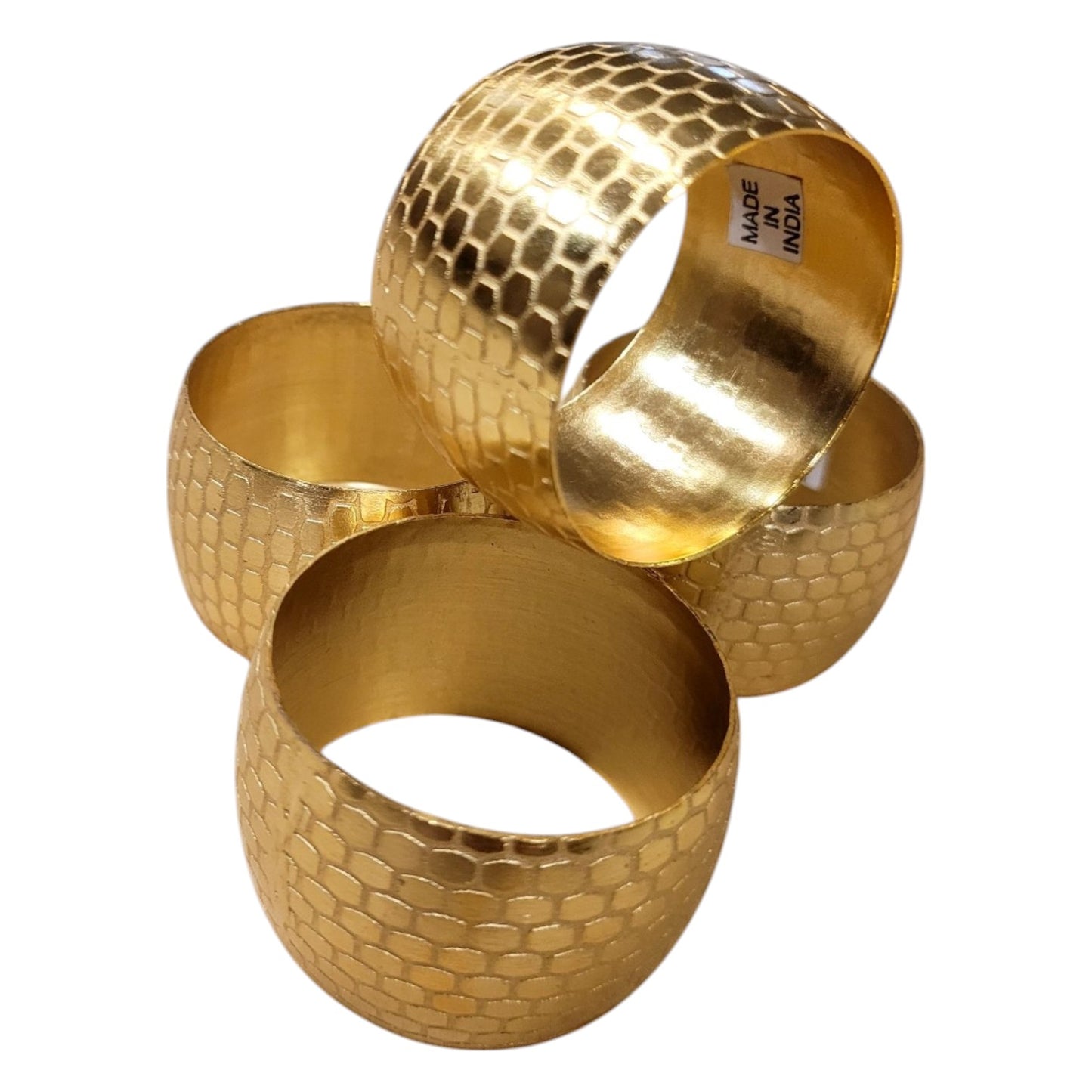 Timeless Elegance Brass Napkin Ring Set of 4 - Handcrafted Table Decor for Dining Ambiance - Perfect for Elevating Your Table Setting with a Touch of Sophistication and Classic Charm