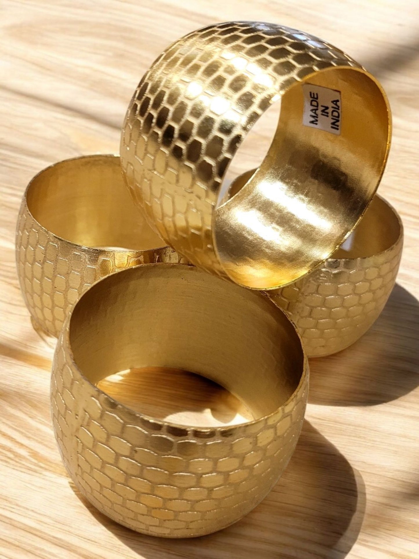 Timeless Elegance Brass Napkin Ring Set of 4 - Handcrafted Table Decor for Dining Ambiance - Perfect for Elevating Your Table Setting with a Touch of Sophistication and Classic Charm