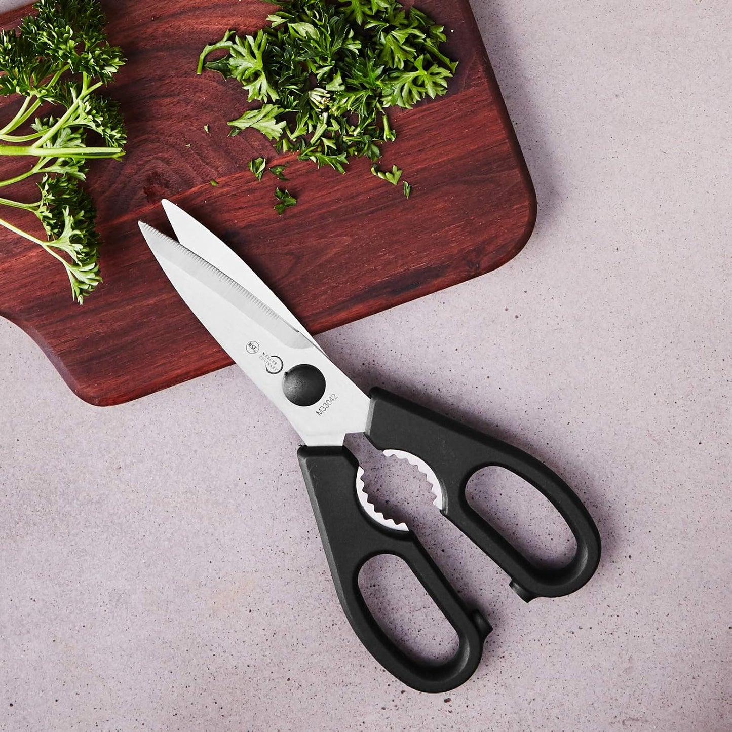Kitchen Chef Knives Scissors - Premium Stainless Steel Blades - Ideal for Cutting Herbs, Poultry, and Other Kitchen Tasks - Ergonomic Handles for Comfortable Grip and Precision - Multi-functional and Durable