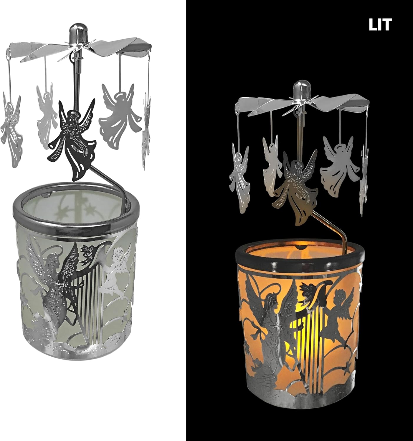 Halloween Iron Spider Round Glass Candle Holder – Gothic Tealight Lantern – Haunted House Table Décor – Spooky Metal Spider Web Candle Stand – Horror-Themed Halloween Decoration