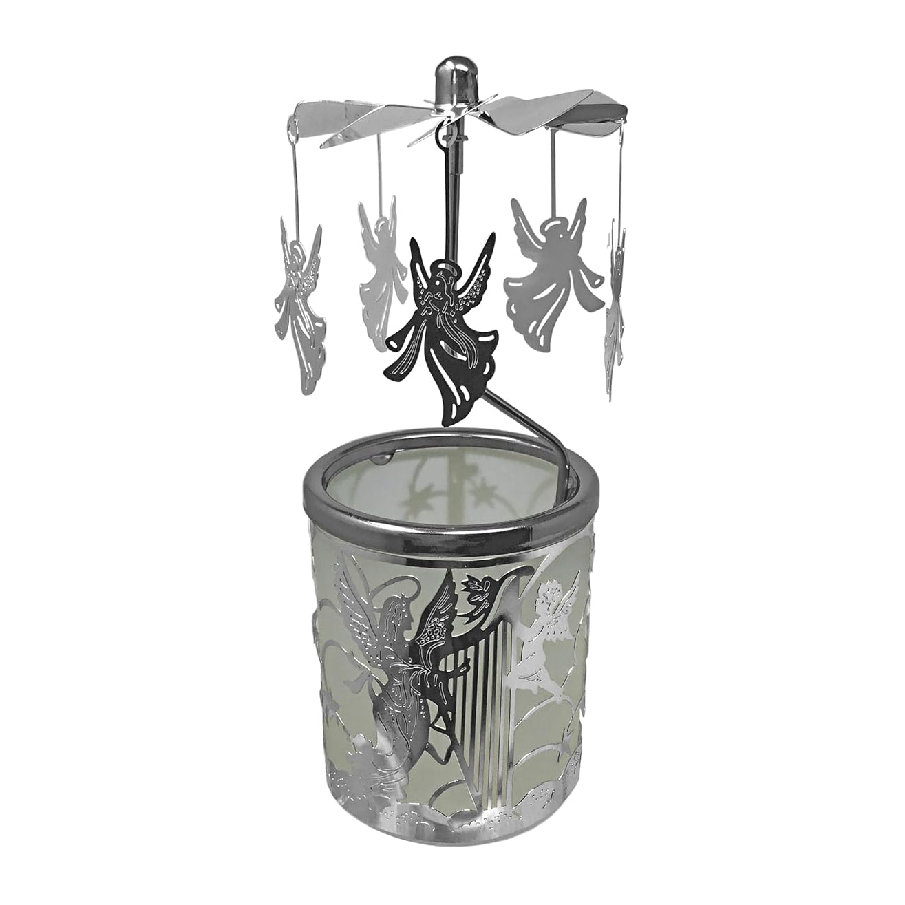 Halloween Iron Spider Round Glass Candle Holder – Gothic Tealight Lantern – Haunted House Table Décor – Spooky Metal Spider Web Candle Stand – Horror-Themed Halloween Decoration