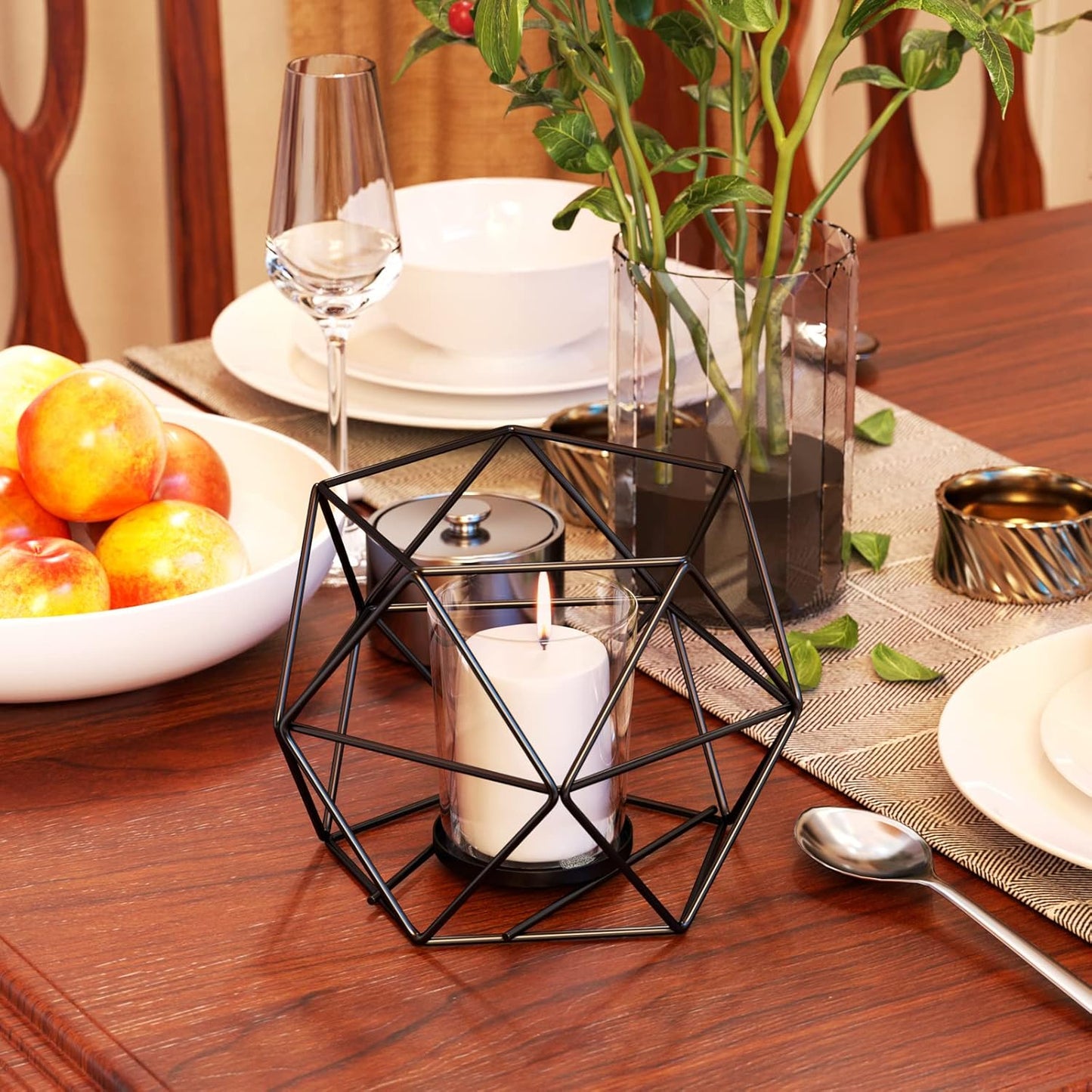 Golden Frame Nordic Iron Custom Desktop Scented Candle - Metal Holder for Home Decoration - Elegant and Stylish Design for Creating a Warm, Luxurious Atmosphere on Desktops or Shelves