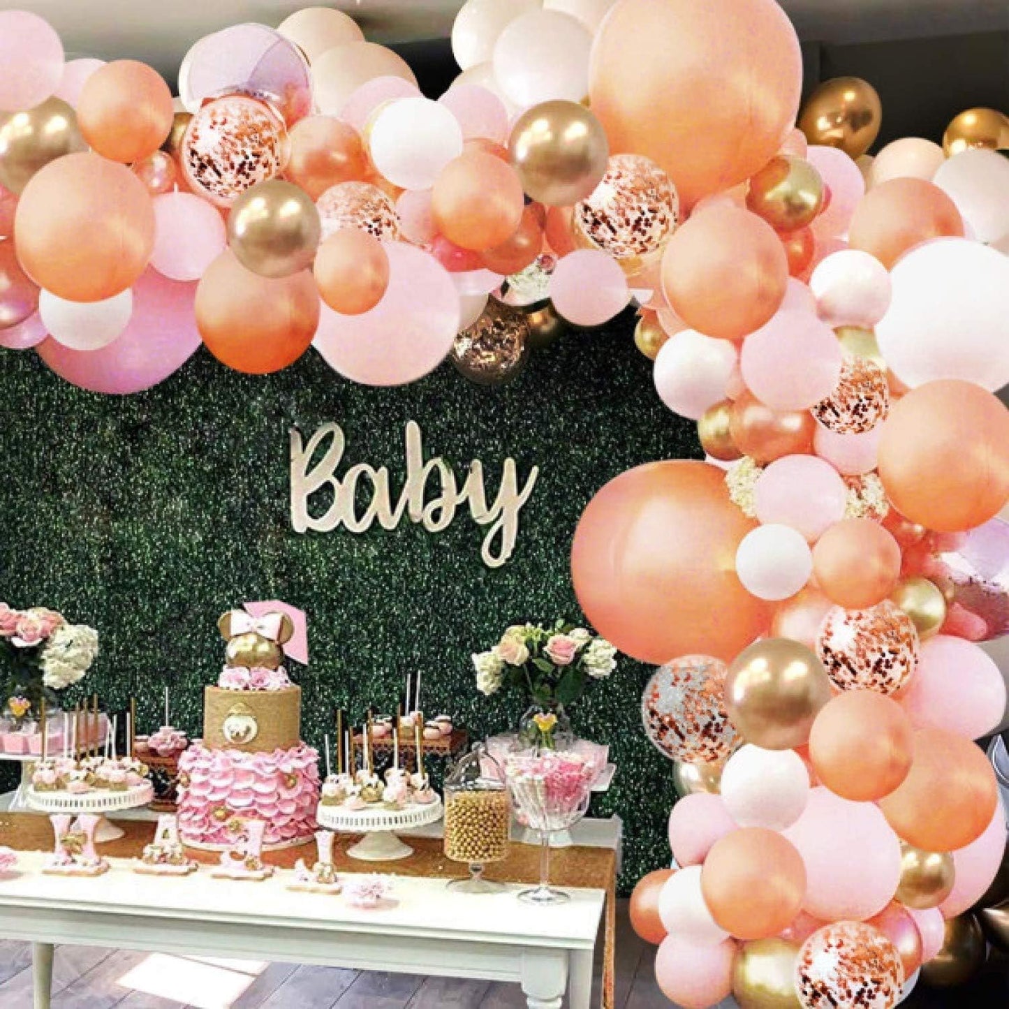 Rose Gold Confetti Latex Party Balloons, 30 cm (12 Inches), Pack of 50, Thick & Durable, Helium or Air Fill, Elegant Decoration for Birthdays, Weddings, Baby Showers & Events