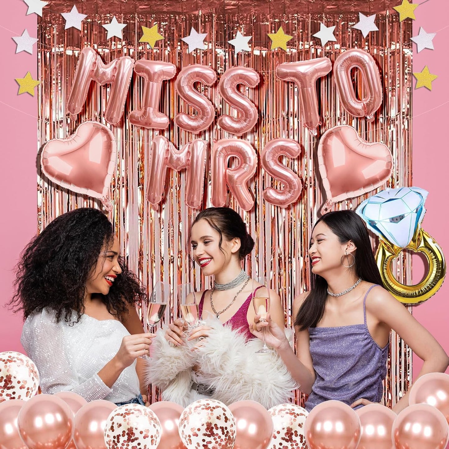 MISS TO MRS Foil Balloon - Elegant Mylar Balloon for Bridal Showers, Bachelorette Parties, and Wedding Celebrations - Durable, Helium-Compatible, and Easy to Inflate - Perfect Party Decoration