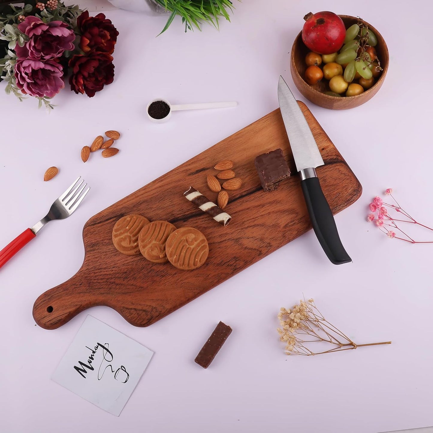 13-Inch Steak Board – Premium Wooden Serving Platter for Steak, BBQ, and Grilled Meats – Durable Cutting & Serving Tray with Juice Groove for Kitchen, Restaurant, and BBQ Parties