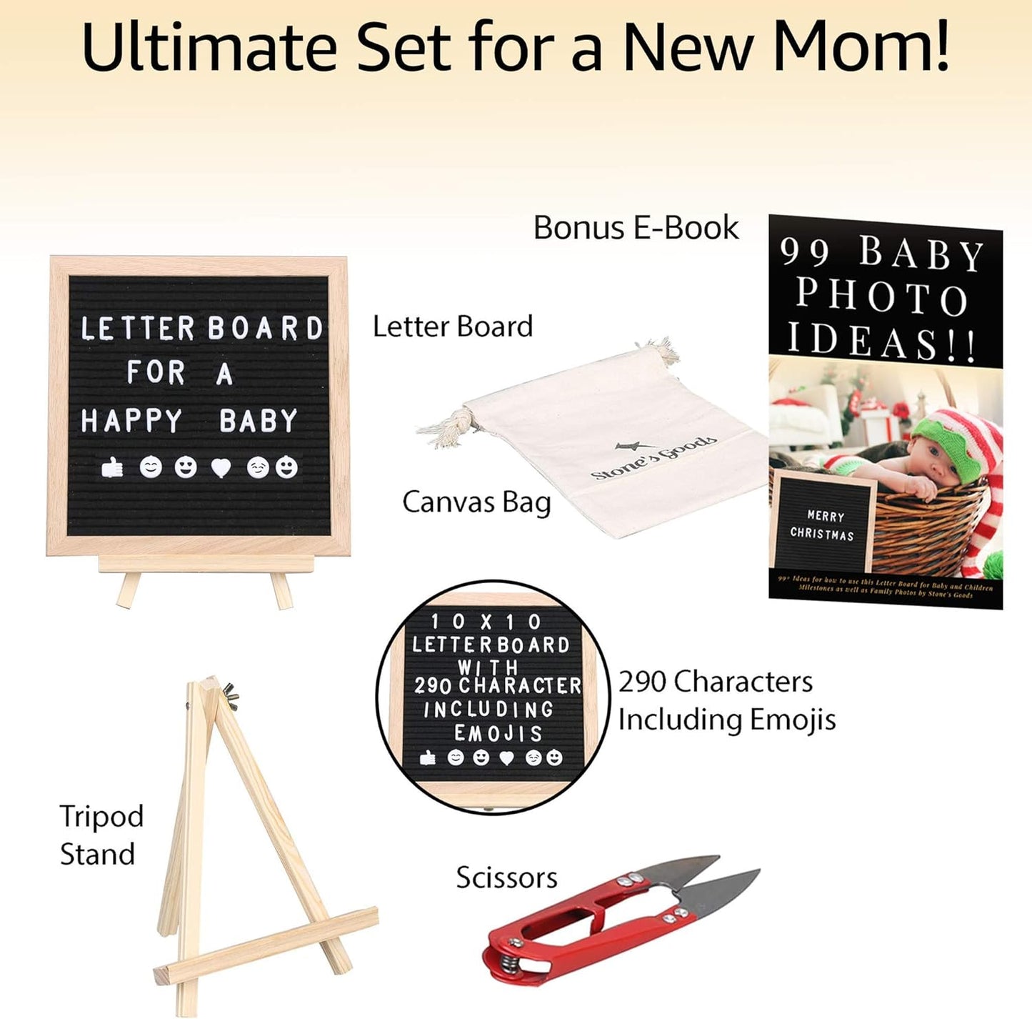 Black Felt Menu Letterboard 30.5x30.5cm - Stylish and Versatile Letterboard for Displaying Menus, Quotes, or Messages - Perfect for Restaurants, Cafes, or Home Decor with Customizable Letters