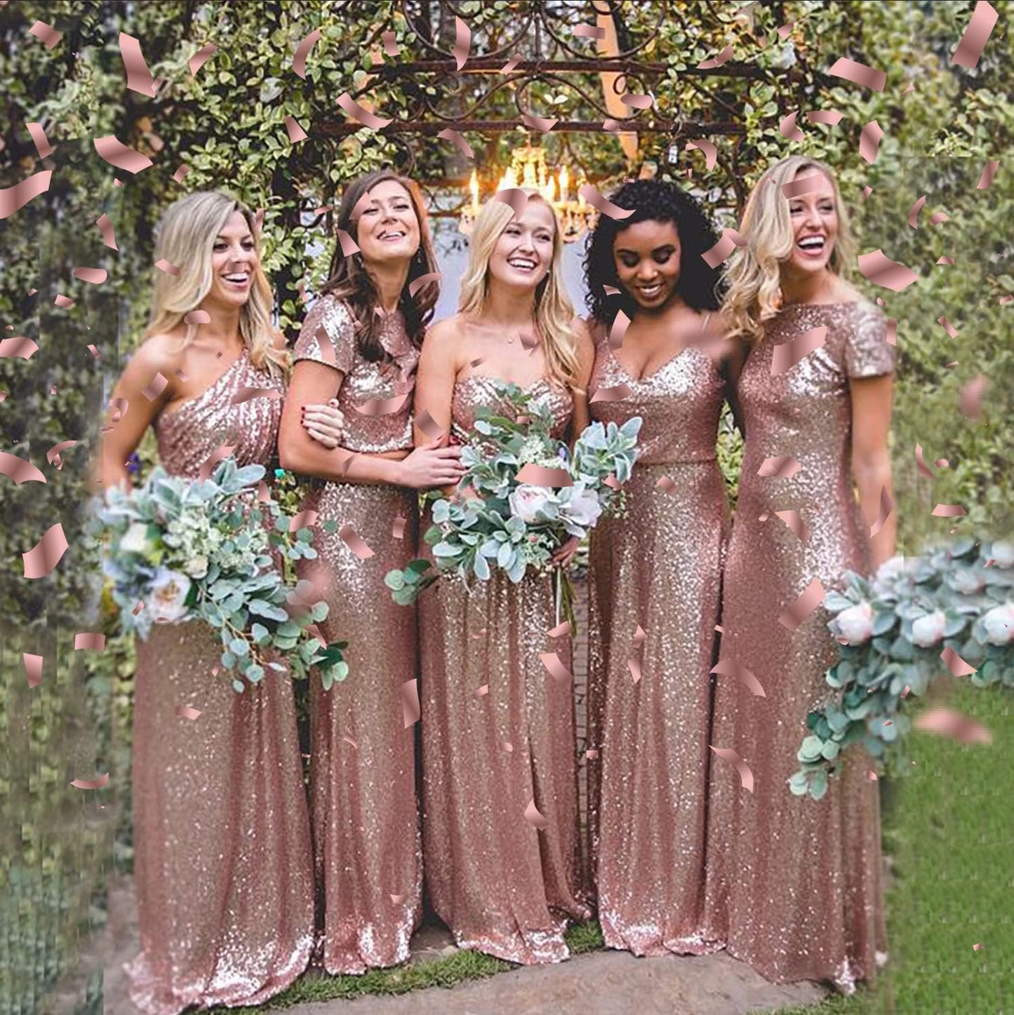 60g Colorful Confetti - Rose Gold Tissue and Foil Confetti for Party Decorations, Weddings, Birthdays, and Celebrations - Vibrant, Lightweight, and Perfect for Table Decor, Balloons, and Tossing