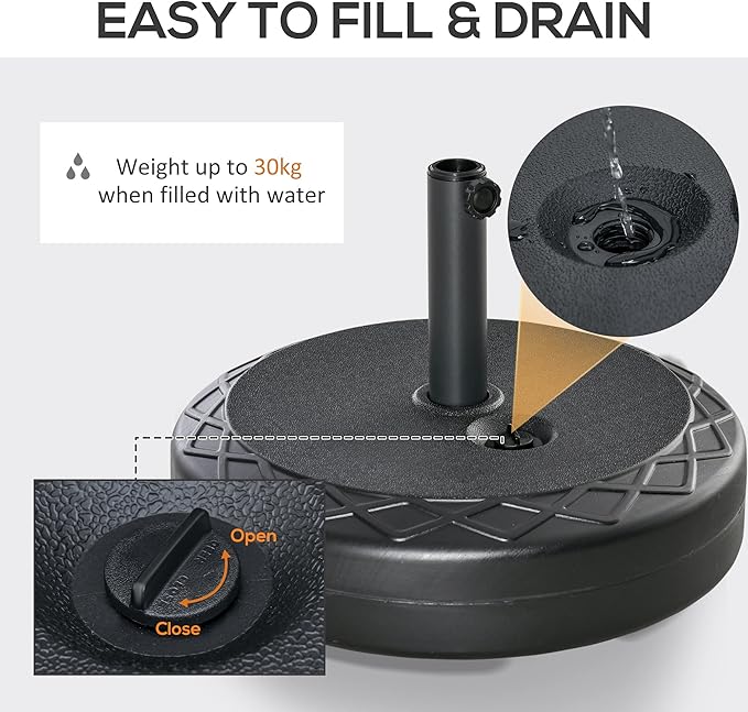 30kg Umbrella Base - Heavy Duty Stand for Patio, Garden, or Outdoor Umbrellas - Durable and Stable Support for Secure Shade and Protection