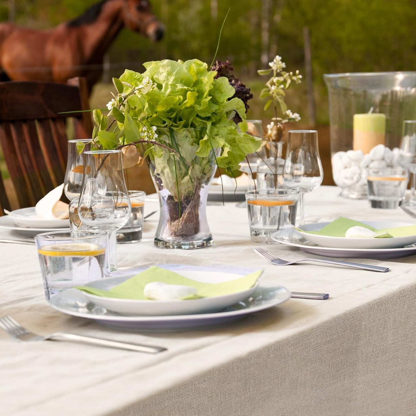 100% Cotton Pastoral Tablecloth – 130x250cm, Soft & Durable, Farmhouse Dining Table Cover, Rustic Boho Style, Machine Washable, Perfect for Home, Weddings, Parties & Holiday Decorations