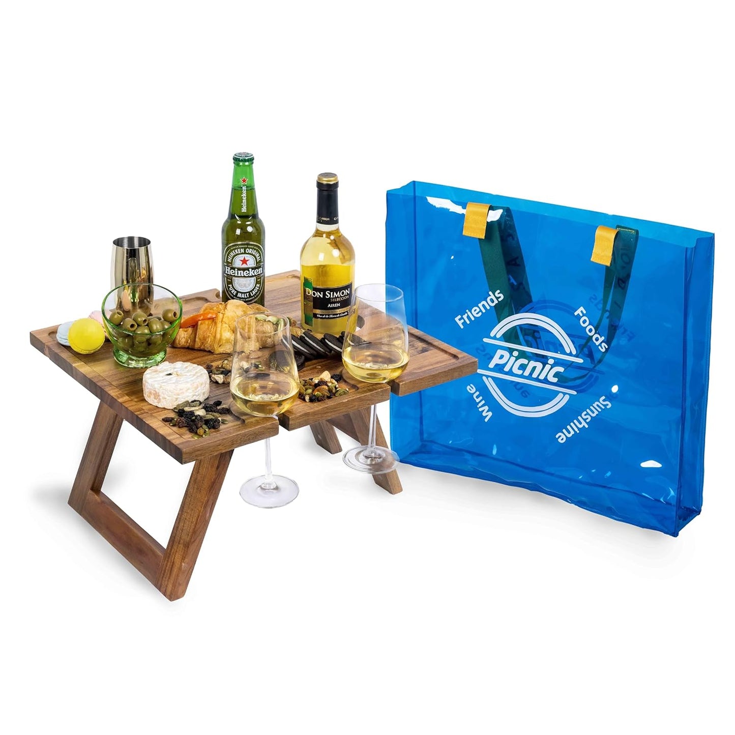 Outdoor Camping Portable Folding Shelf - Multi-Function Solid Wood Rack for Picnic, Balcony, and Self-Driving Tours - Space-Saving, Durable, and Perfect for Flower Display or Storage