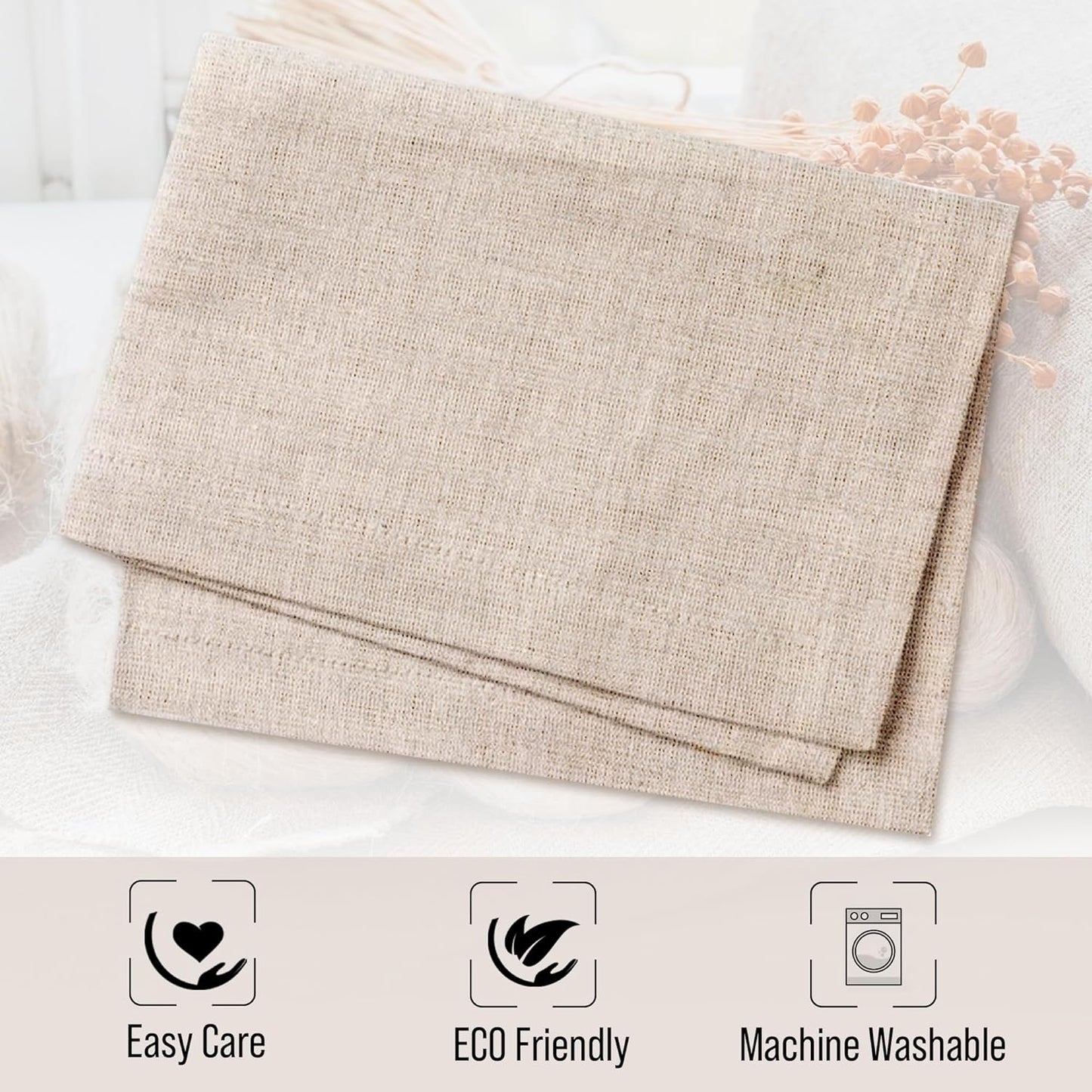 100% Cotton Pastoral Tablecloth – 130x250cm, Soft & Durable, Farmhouse Dining Table Cover, Rustic Boho Style, Machine Washable, Perfect for Home, Weddings, Parties & Holiday Decorations