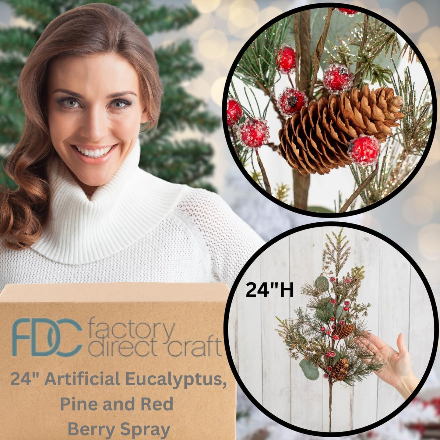Whispy Sparkle Spray 60 cm Elegant Glitter Floral Accent for Home Decor, Weddings, Holiday Arrangements, Festive Centerpieces, Artificial Decorative Branch for Bouquets and Seasonal Displays