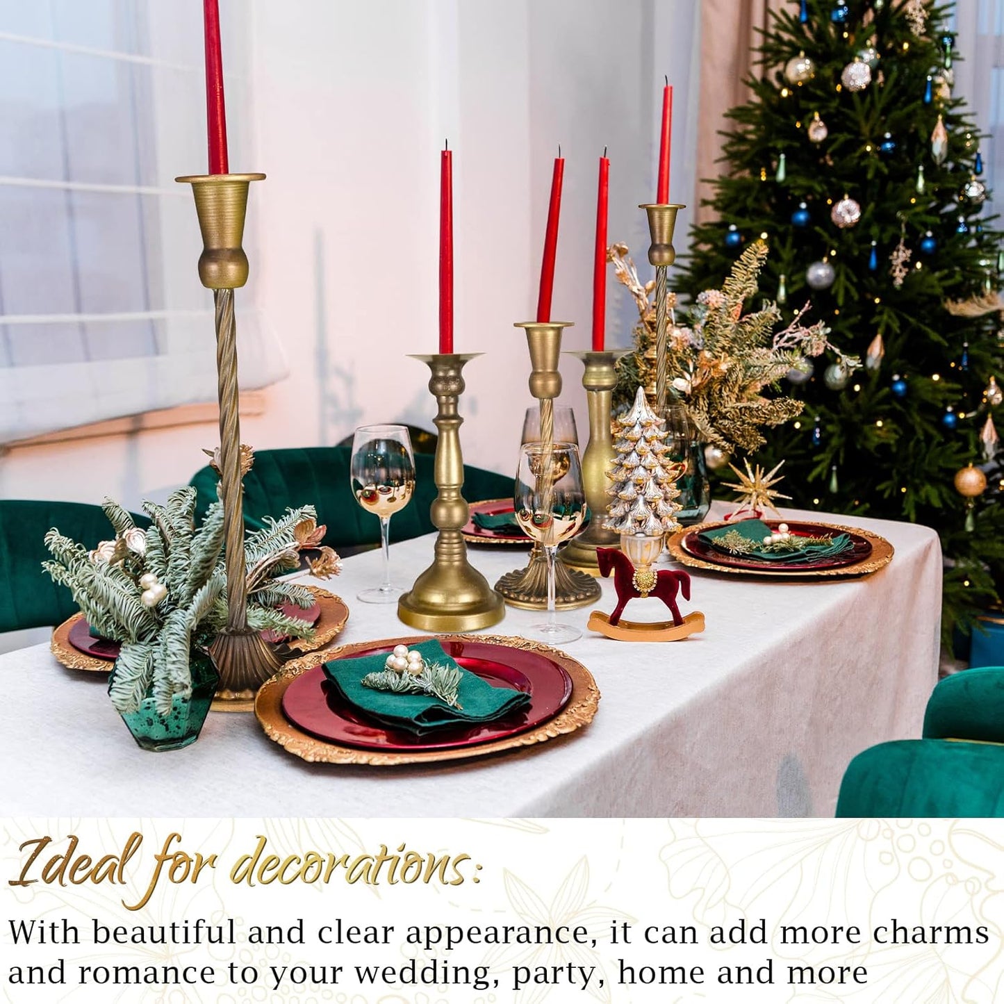 Metal candle holder in brass color – elegant and durable design, perfect for home décor, adding a touch of sophistication to any room, ideal for candles of various sizes, great for dining tables, living rooms, or special events.