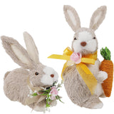 Floral Garden Small Bunny - 2 Assorted Designs - Cute and Charming Decorative Bunnies for Spring or Easter Decor - Perfect for Home, Garden, or Seasonal Displays