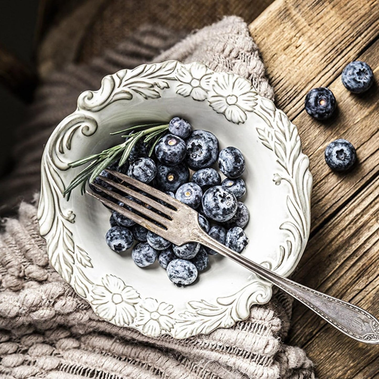 Floral Ceramic Soup Plate, 5x22 cm, Elegant Vintage-Inspired Deep Dish, Durable and Heat-Resistant, Ideal for Serving Soup, Pasta, and Salads, Perfect for Home, Restaurants, and Special Occasions