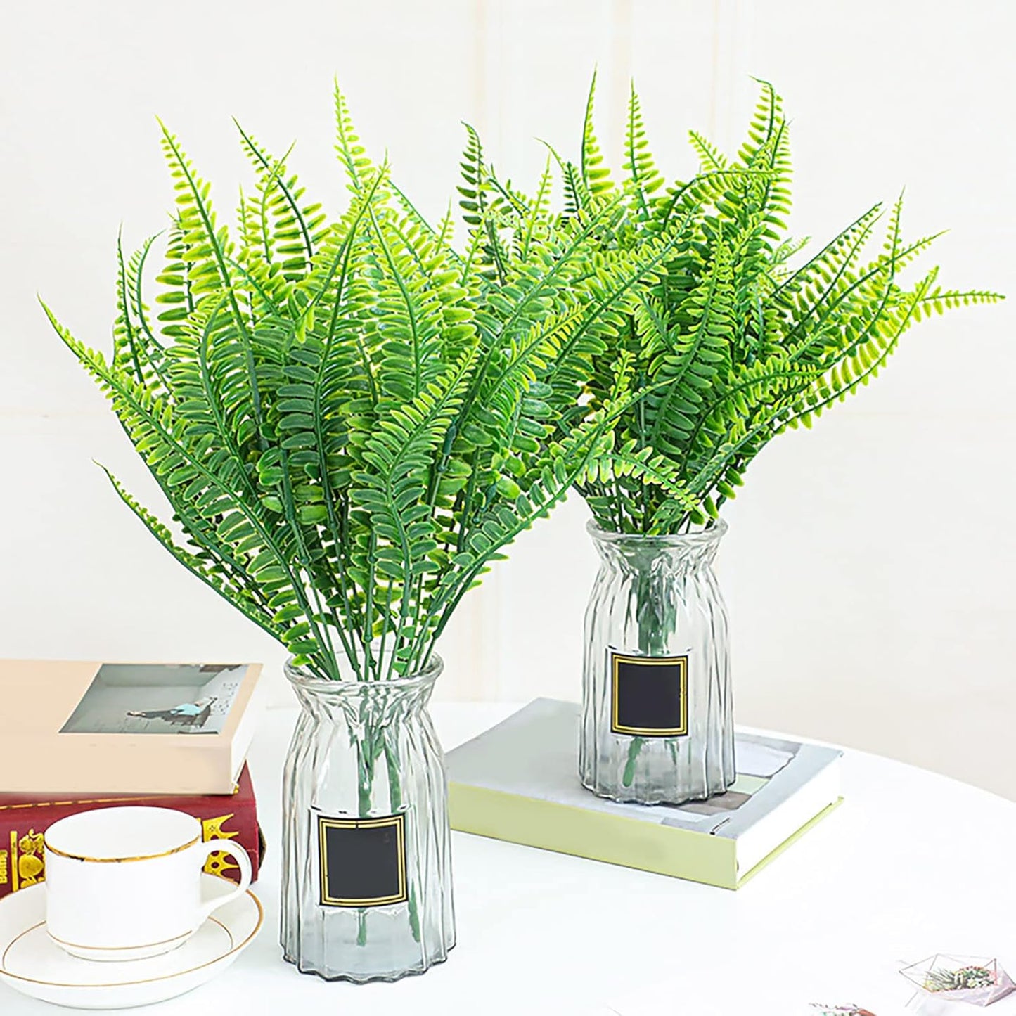 Artificial Seven Forks Plastic Persian Grass Greenery Shrubs Realistic Fake Persian Grass for Home Décor Wedding Arrangements Centerpieces and Floral Displays Lifelike Faux Greenery with Sturdy Stems and Vibrant Color