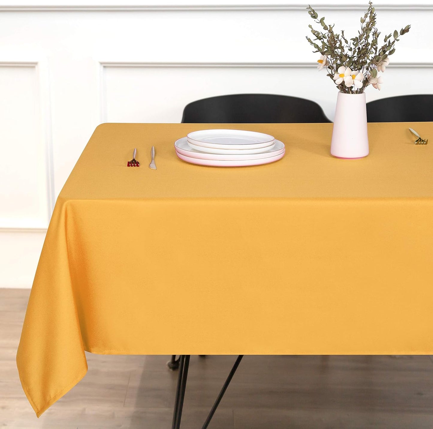100% Cotton Pastoral Table Runner – 50x300cm, Golden Yellow, Soft & Durable, Farmhouse Dining Table Decor, Rustic Boho Style, Machine Washable, Perfect for Home, Weddings, Parties & Holiday Decorations