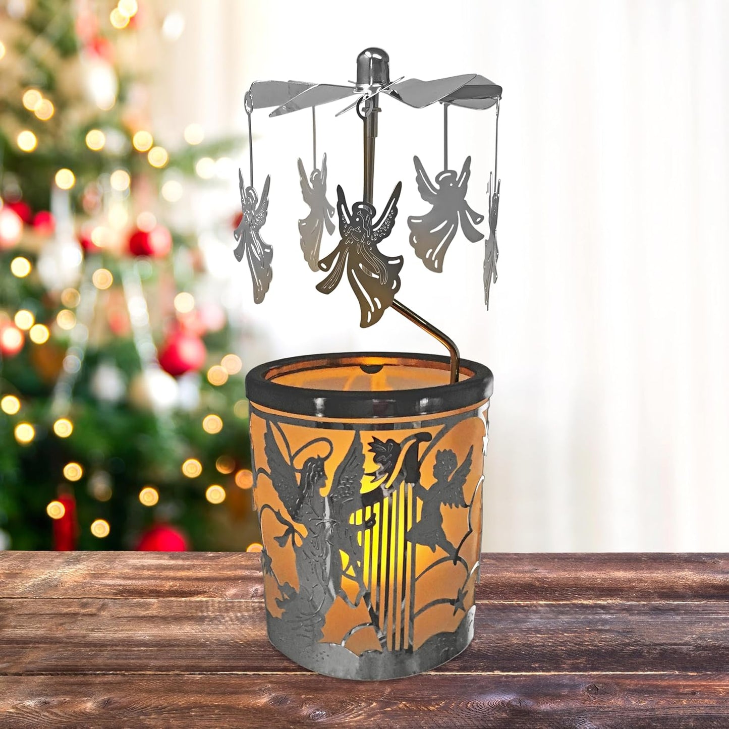 Halloween Iron Spider Round Glass Candle Holder – Gothic Tealight Lantern – Haunted House Table Décor – Spooky Metal Spider Web Candle Stand – Horror-Themed Halloween Decoration
