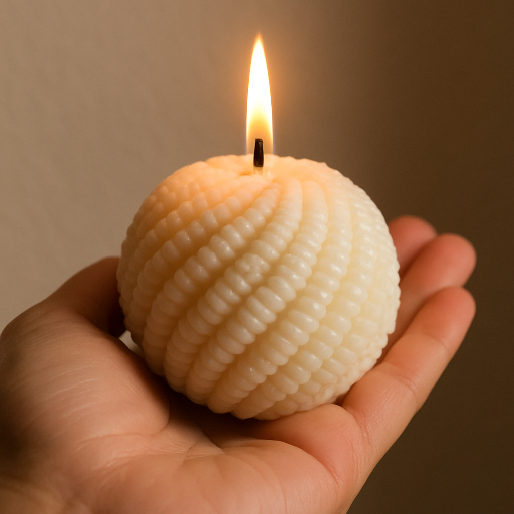 Handmade White Ball Soy Candle - Elegant and Eco-Friendly Decorative Candle with Clean Burn - Perfect for Home Decor, Relaxation, and Gift Giving