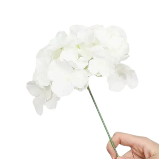 White Hydrangea Silk Flowers - Realistic Artificial Hydrangea Bouquet for Home Decor, Wedding Arrangements, Centerpieces, Floral Displays & DIY Crafts – Faux Hydrangea Stems with Lifelike Petals & Vibrant Colors