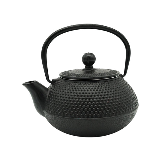 0.8L Black Japanese Tetsubin Hobnail Style Cast Iron Teapot - Elegant and Durable Tea Kettle - Perfect for Brewing Tea with Traditional Japanese Style and Exceptional Heat Retention