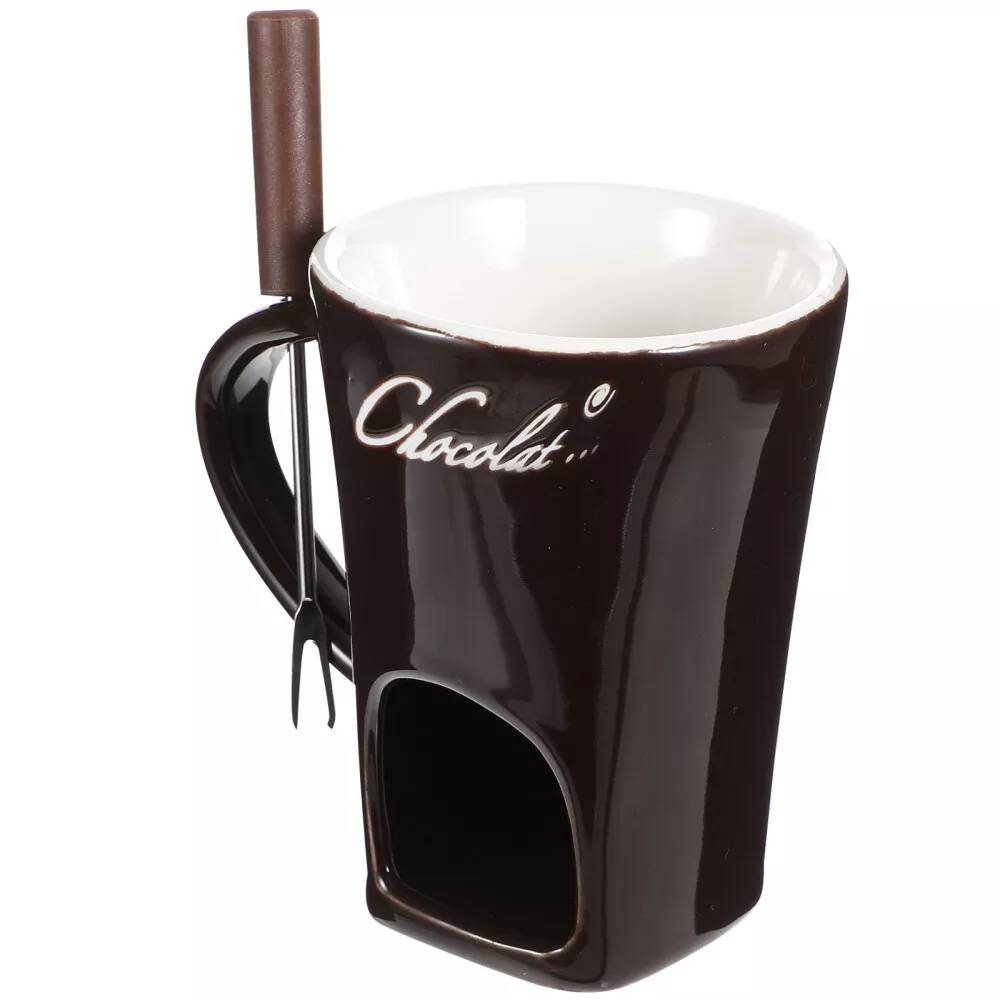 Brown chocolate warmer ceramic cheese chocolate fondue set
