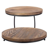 Burnt Wood Cupcake Holder Stand with Black Metal Frame