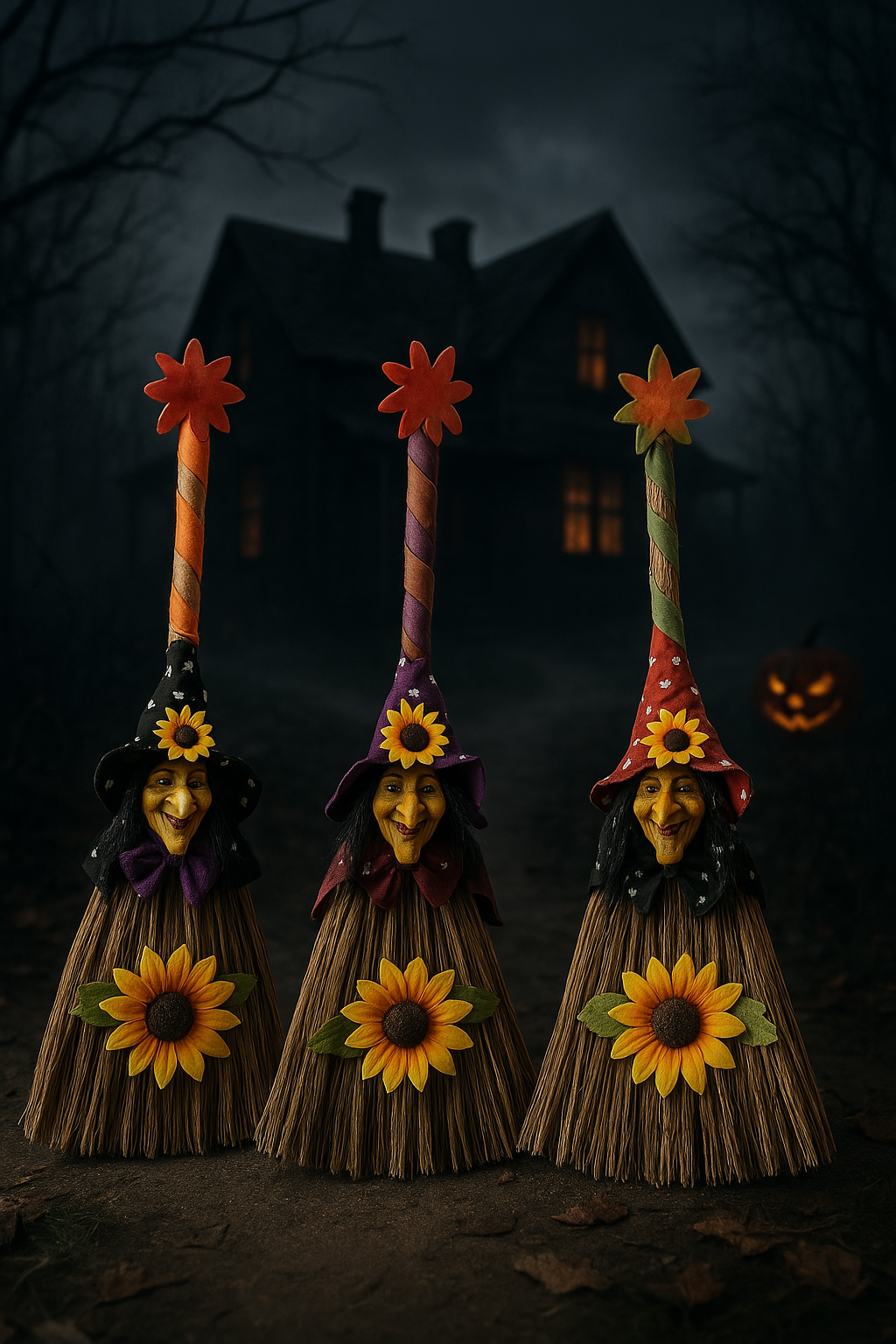 Witches Broom Halloween Decoration – Spooky Rustic Witch Broomstick – 90 cm Prop for Cosplay, Haunted House & Party Décor – Classic Halloween Accessory for Indoor & Outdoor Display