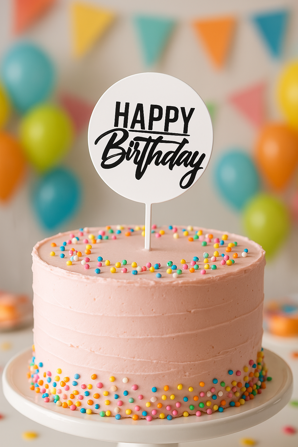 Black Cake Topper – Elegant "Happy Birthday" Decoration – Durable Acrylic Topper for Cakes – Perfect for Birthday Parties & Celebrations