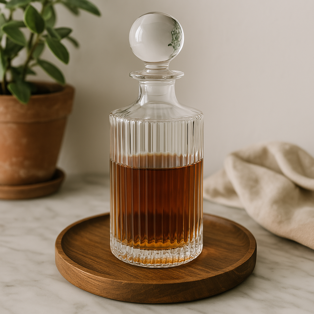 800ml whiskey decanter – made from high-quality glass, perfect for storing and serving whiskey, bourbon, and other spirits, sleek and elegant design adds a touch of sophistication to any bar or home décor.
