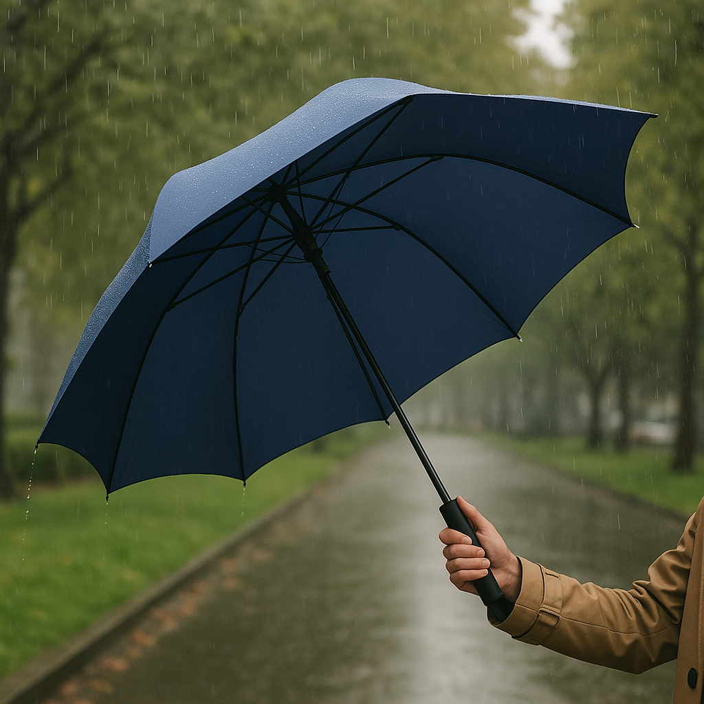 Golf auto open blue umbrella – large and sturdy design with automatic opening mechanism, perfect for shielding from rain and sun, durable frame for wind resistance, ideal for golfers, outdoor events, and everyday use.
