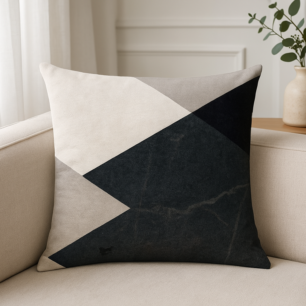 European Style Linen Geometric Print Cushion – Modern Decorative Throw Pillow for Sofa, Bed, and Chair – Stylish Home Décor Pillowcase for Living Room & Bedroom