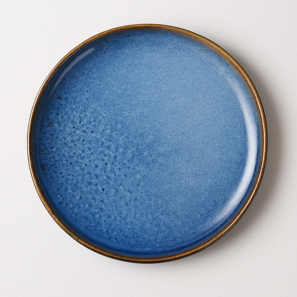 7.5-Inch Blue Flambe Smooth Plate - Elegant Ceramic Plate with Flambe Glaze Finish - Ideal for Serving Appetizers, Desserts, and Main Courses - Durable, Stylish Design for Everyday and Special Occasions
