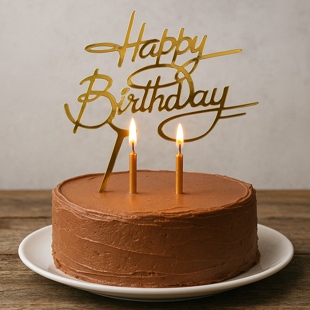 Happy Birthday Cake Decoration - Elegant Gold Topper for Birthday Cakes - Stylish and Reusable Party Decoration - Perfect for Celebrations, Anniversaries, and Special Occasions