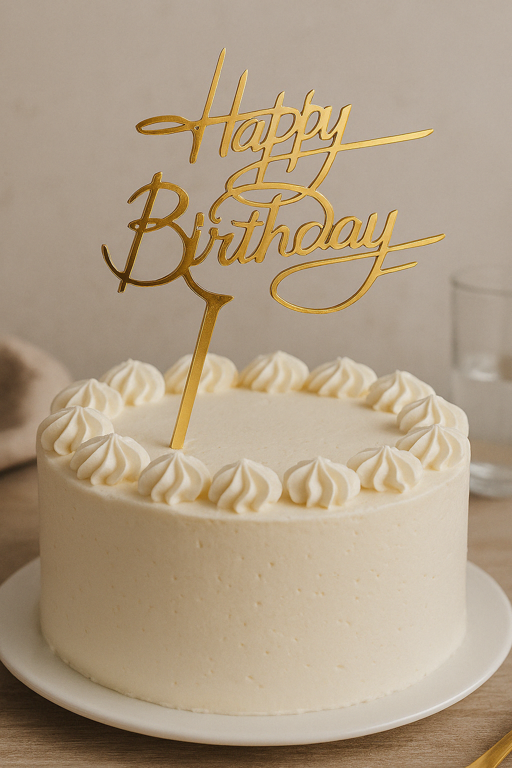 Happy Birthday Cake Decoration - Elegant Gold Topper for Birthday Cakes - Stylish and Reusable Party Decoration - Perfect for Celebrations, Anniversaries, and Special Occasions
