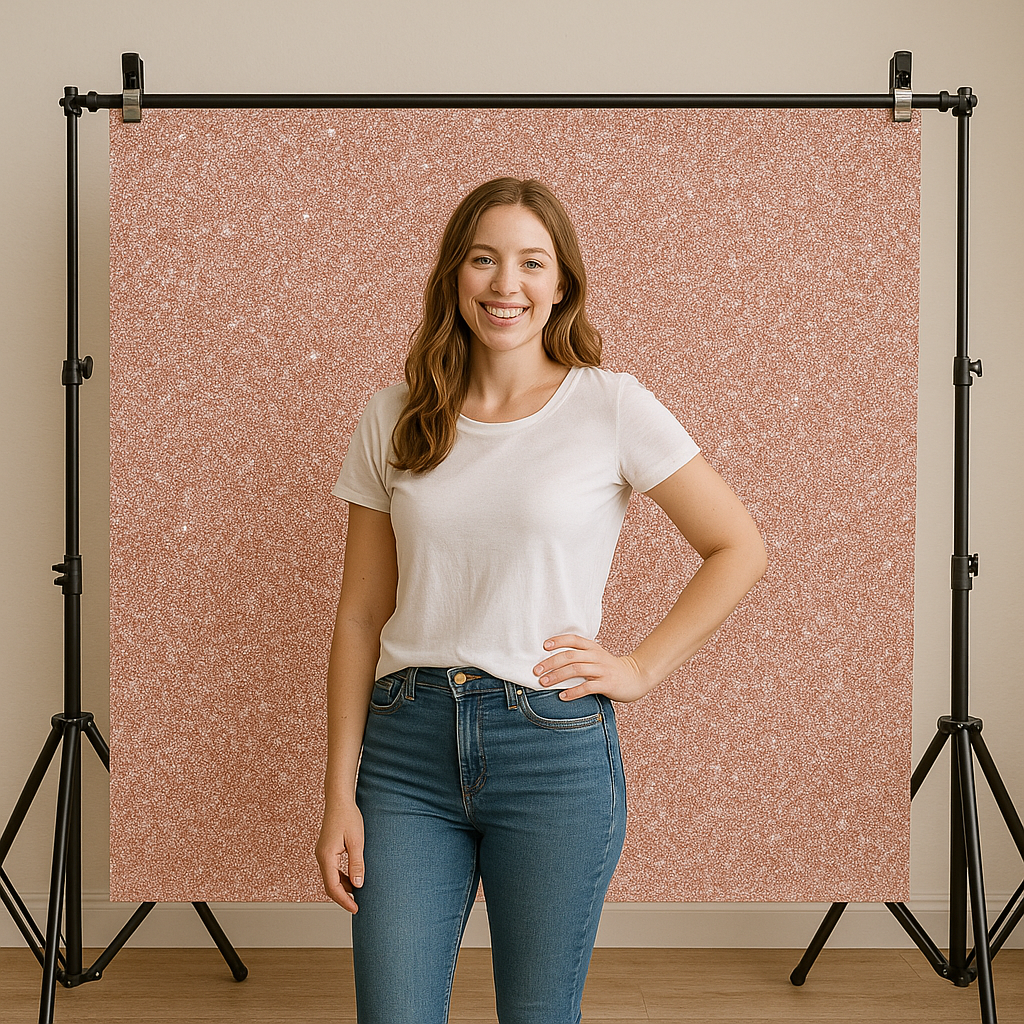 5×3ft Rose Gold Vinyl Backdrop - Elegant Photography Background for Parties, Weddings, and Events - Durable, Lightweight, and Easy to Set Up for Photo Booths and Decorations