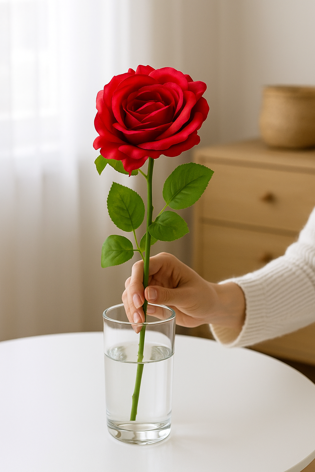 Elegance Rose Stem Beauty 68 cm - Realistic Artificial Rose with Lifelike Petals - Perfect for Floral Arrangements, Bouquets, Wreaths, and Home Décor - Long-Lasting and Low Maintenance