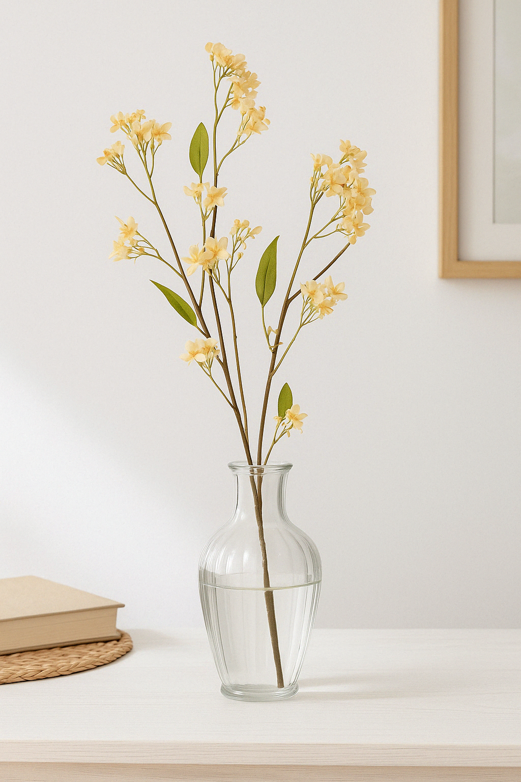 Daphne Spray Cream/Brown (Dry Look) - Realistic Artificial Daphne Stem with Cream and Brown Tones - Perfect for Floral Arrangements, Wreaths, Bouquets, and Home Décor - Long-Lasting and Low Maintenance