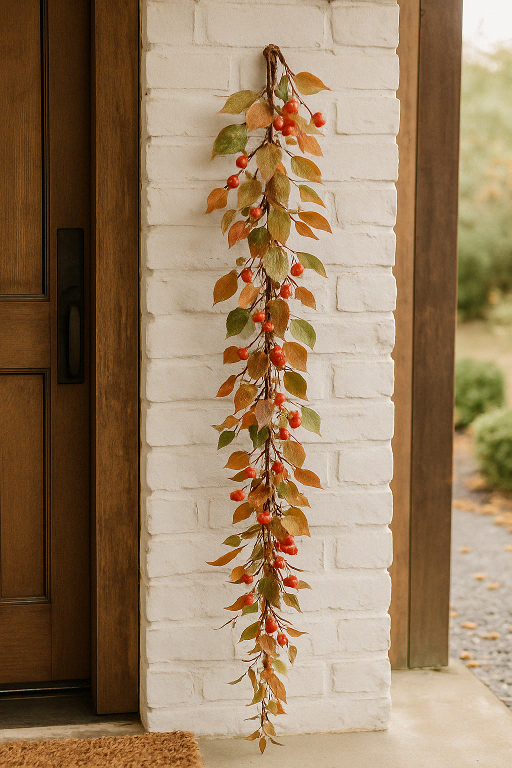 Pumpkin Fall Wreath 56 cm - Festive Autumn Wreath with Pumpkins, Leaves, and Berries - Perfect for Front Doors, Walls, and Seasonal Displays