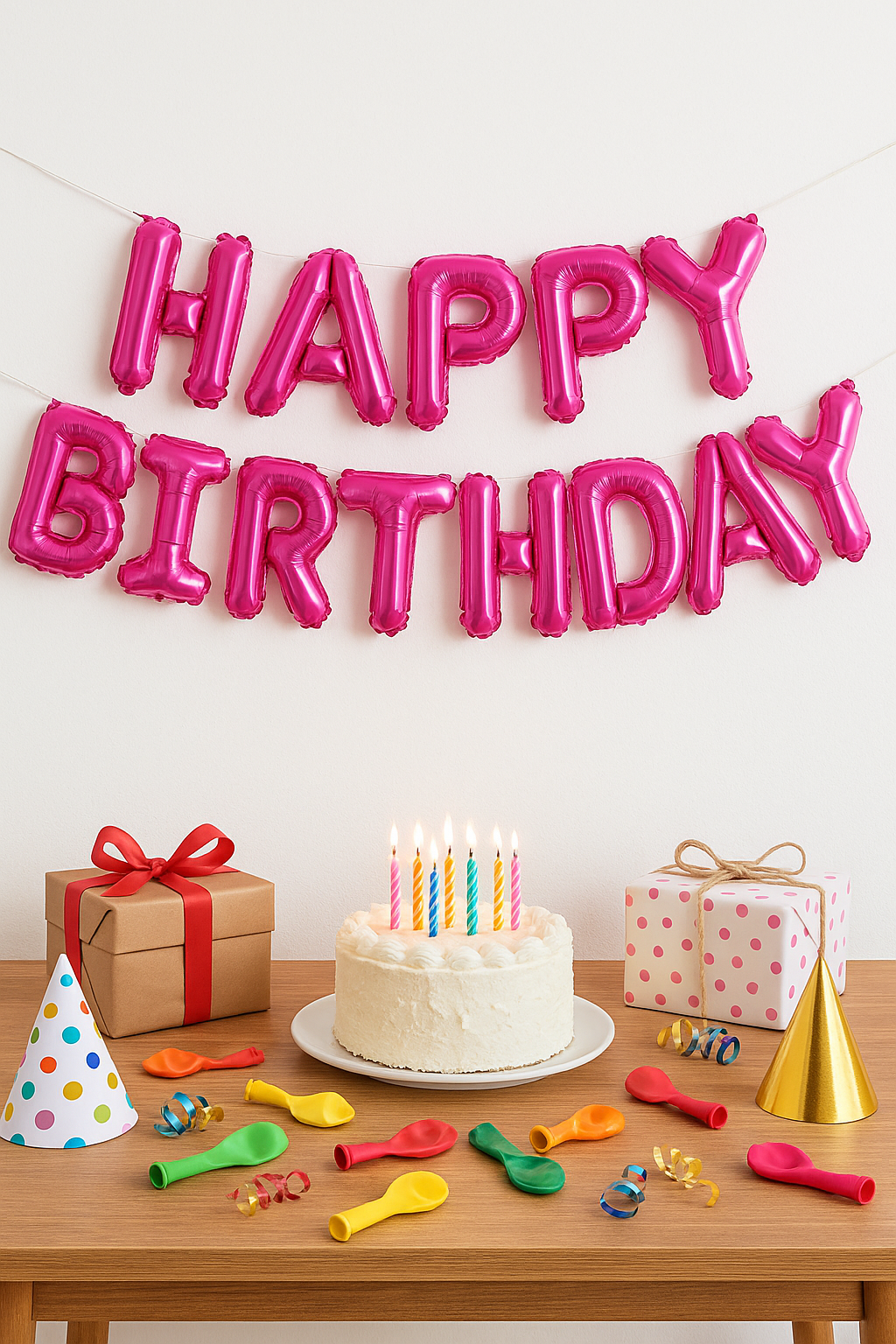Happy Birthday Balloons Pink Set – Premium Latex & Foil Birthday Decoration Kit for Girls, Women, & Kids Party – Includes Confetti Balloons, Metallic Balloons, Banner & Ribbons – Birthday Party Supplies