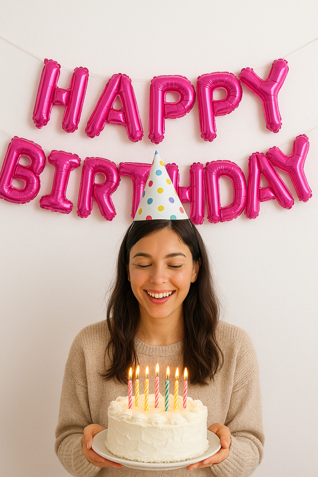 Happy Birthday Balloons Pink Set – Premium Latex & Foil Birthday Decoration Kit for Girls, Women, & Kids Party – Includes Confetti Balloons, Metallic Balloons, Banner & Ribbons – Birthday Party Supplies