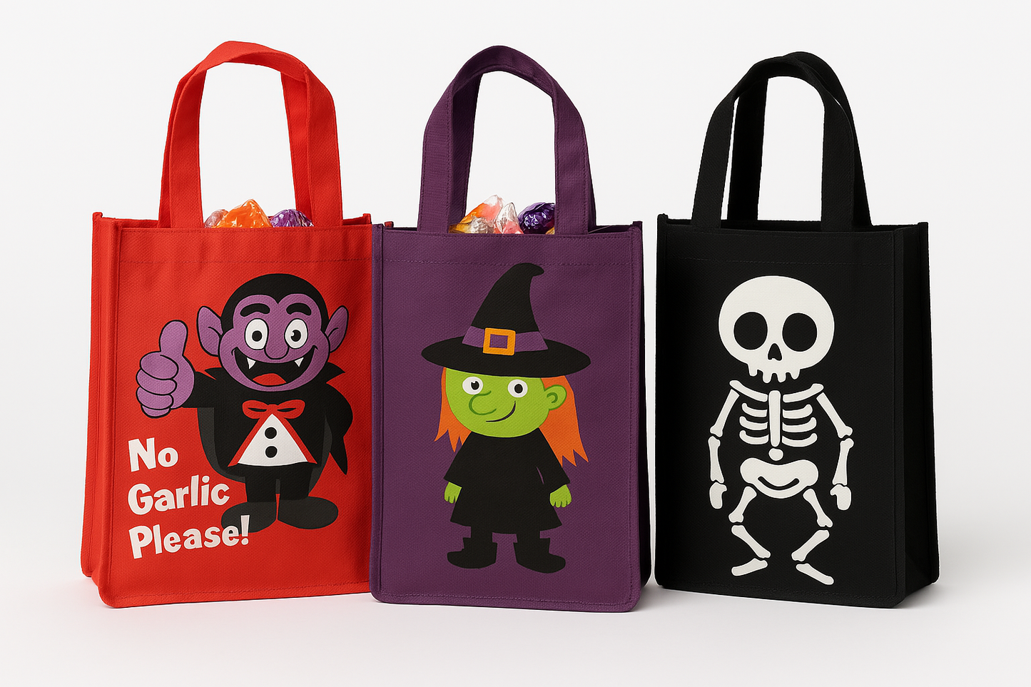 Halloween Cartoon Pumpkin Tote Bag – Reusable Trick-or-Treat Candy Bag – Durable Fabric Shopping Bag – Festive Halloween Party Favor – Cute Pumpkin Print Handbag for Kids & Adults