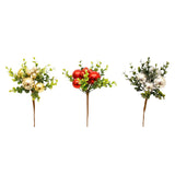 Eucalyptus & Bauble Pick (Set of 3) – Festive Artificial Picks with Eucalyptus Leaves and Decorative Baubles – Perfect for Holiday Arrangements, Wreaths, Garlands, and Seasonal Décor