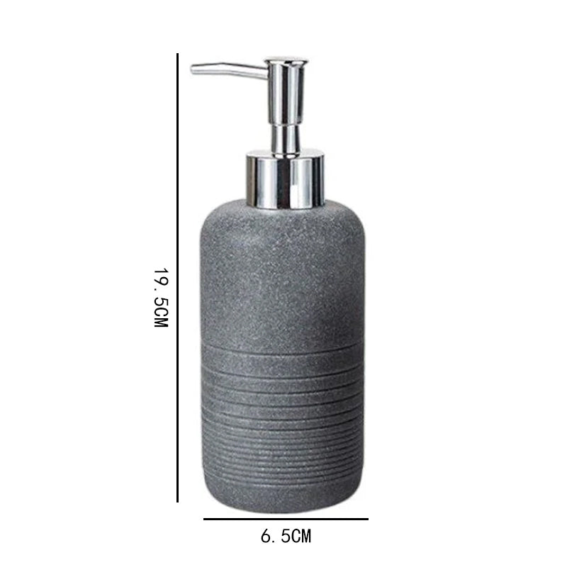 Earthly Elegance sandstone resin liquid soap dispenser beige