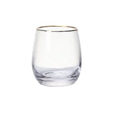 Egg-shaped cup #1 with gold rim Sparkling elegance Wholesale crystal stemless water juice glass