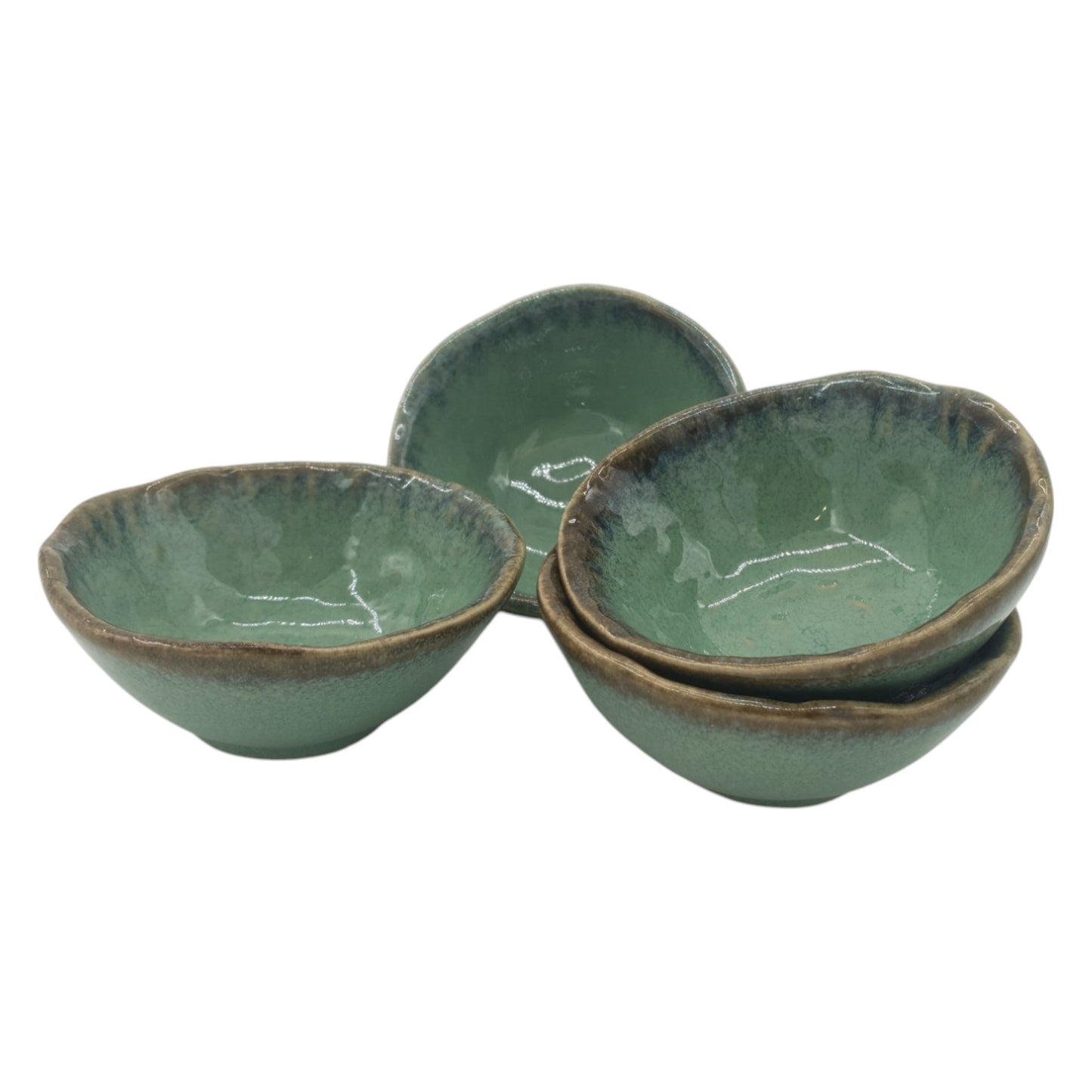 Embossed Crystal Green Stoneware Crockery Set - 16-Piece Dinnerware Set - Elegant and Durable for Dining, Serving, and Entertaining in Style
